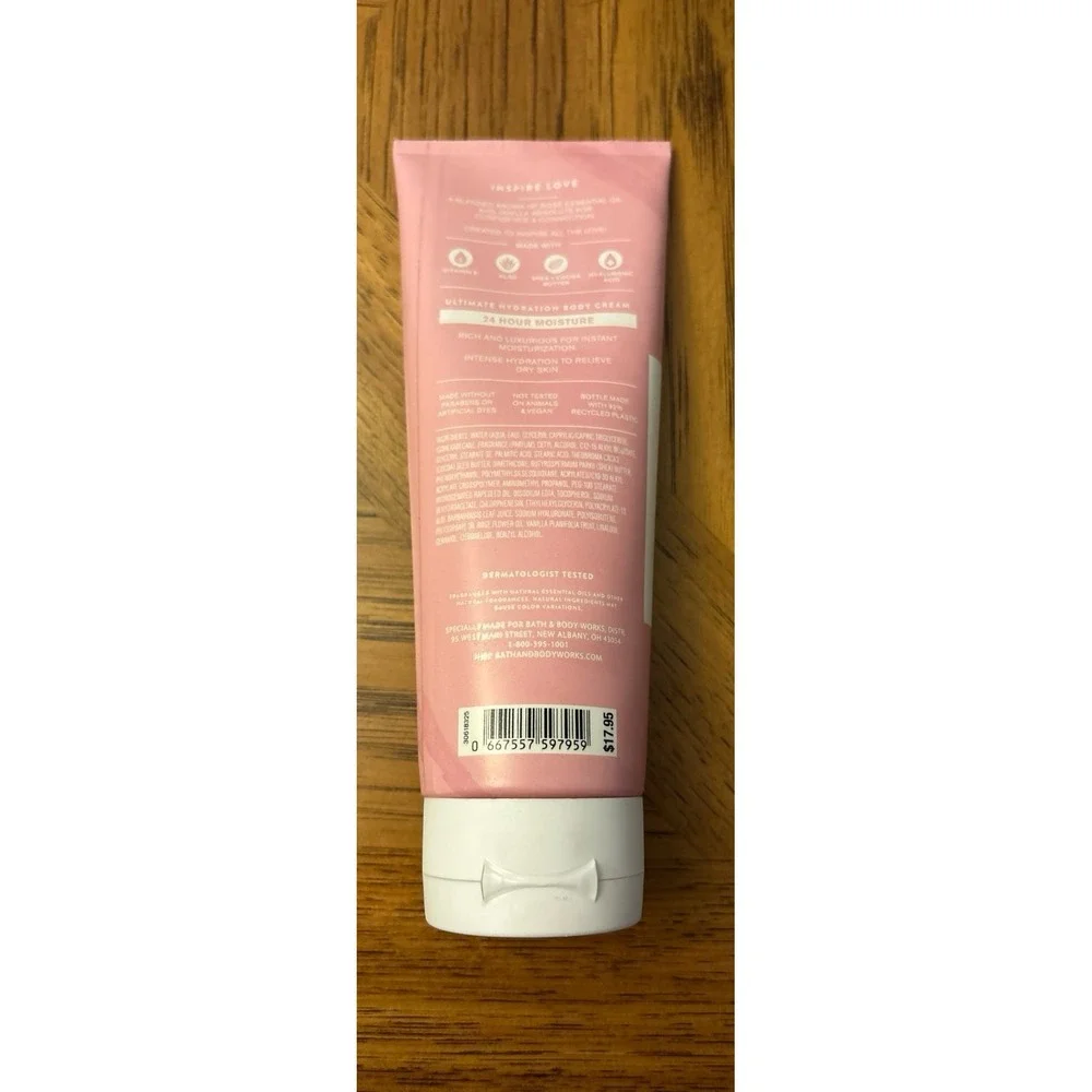 Bath and Body Works Aroma Lotus Inspire Love Rose & Vanilla‎ Body Cream 8oz
